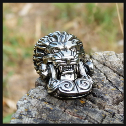 Замок для браслета из паракорда "Скифский Лев" мельхиор