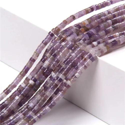Аметист бусины-рондели 4х2/6х3 мм, на нитке 38 см