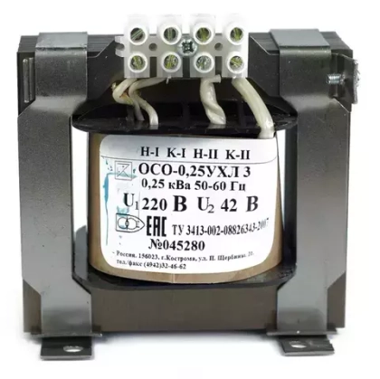 Трансформатор напряжения понижающий ОСО В-0.25 УХЛ2 380/36 ЭЛТИ ОС0000012937