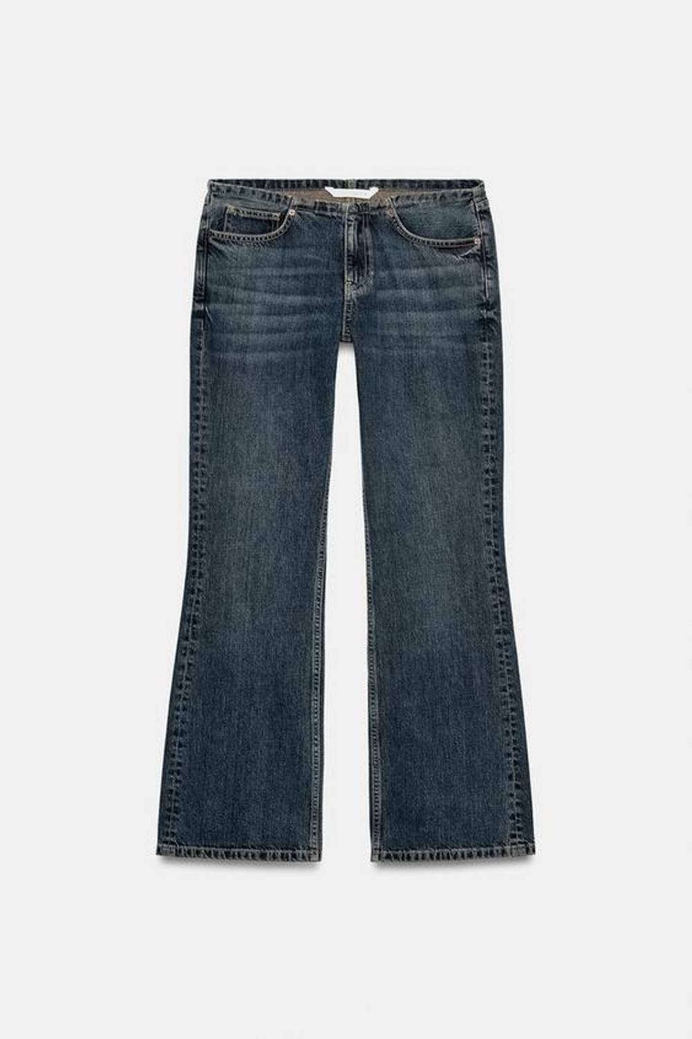 ZARA ДЖИНСЫ TRF С НИЗКОЙ ПОСАДКОЙ, СИНИЙ