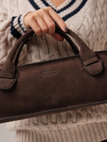 Замшевая сумка багет DBR 31157 темно-коричневый