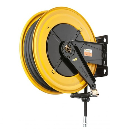 Катушка для раздачи воздуха и воды 20 бар, шланг 20 м, диаметр 1/2", неповоротная, ECODORA (Италия)