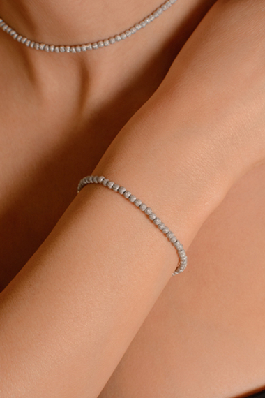 Серебряный браслет "Bubble" с алмазной гранью