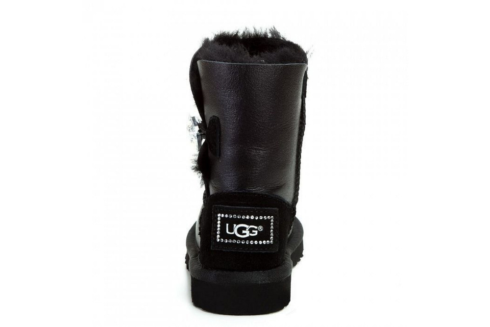 UGG Kids Bailey Button Bling Metallic Black