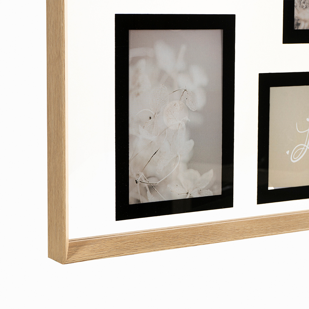 Рамка для фотографий pleasant moments, 35х55 см, белая/натуральное дерево