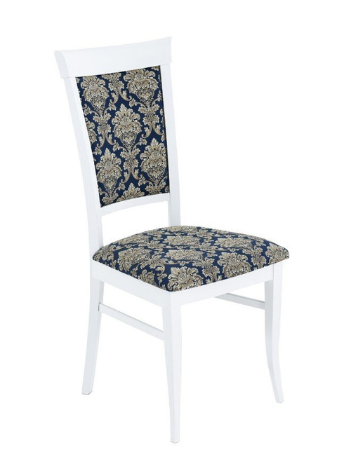 Стул Капри 2 кат  (Основная ткань:Маркиз 99/2 / :Цвет дерева:Тон 9 (Эмаль белая) ))Аврора