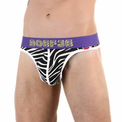 Сексуальные трусы-тонги с принтом зебры (Размер: L) (Цвет: зебра)