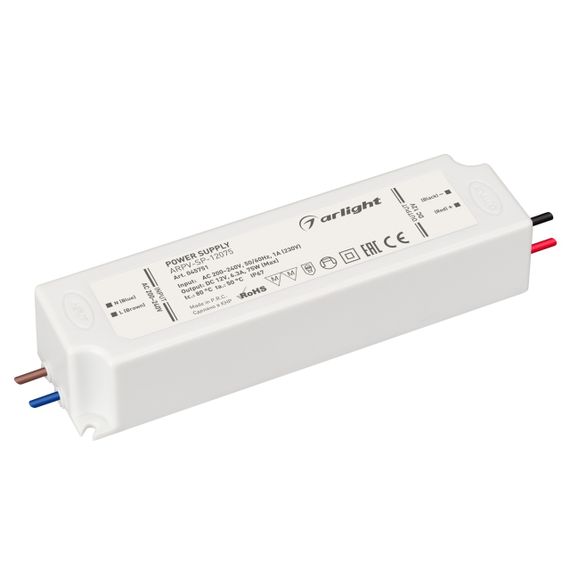 Блок питания ARPV-SP-12075 (12V, 6.3A, 75W) Arlight 045751