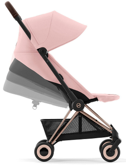 Коляска Cybex Coya Rosegold Frame Cloud G i-Size Lava Grey 2 в 1 Peach Pink с дождевиком и бампером
