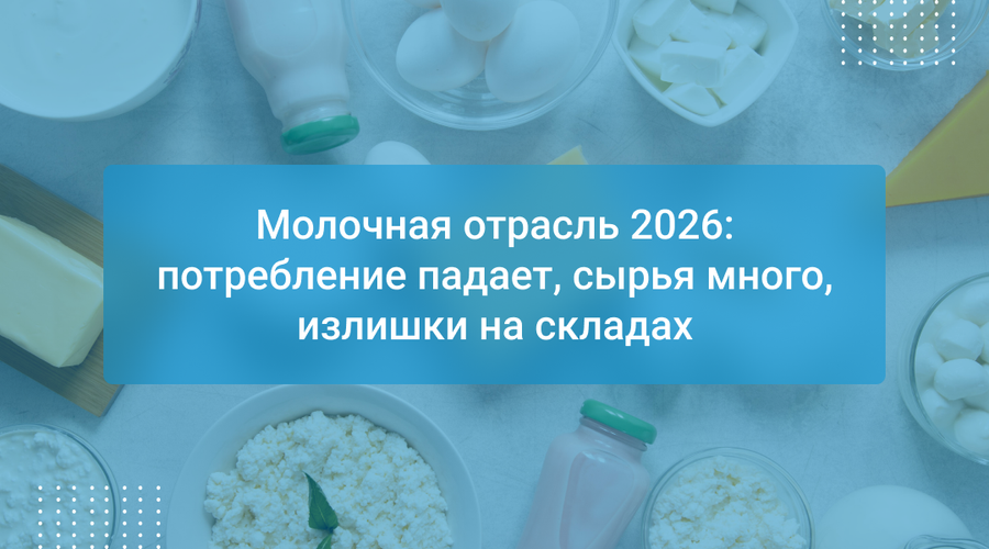 Молочная отрасль 2026: потребление падает, сырья много, излишки на складах