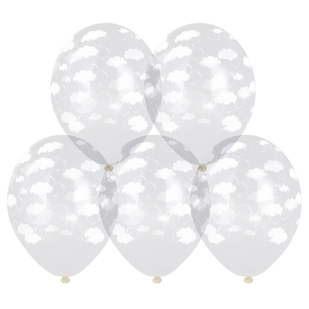 Шар латексный 35см Облака Шары (Прозрачный)