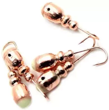 Мормышки ЯМАН Немка с отверстием с фосфорной пяткой 5шт цвет Copper Plated