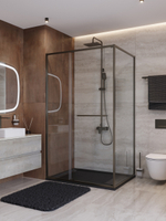 Душевой уголок Cezares LUX-AH-FS-11-110/100-C-GM, 110х100х195, профиль оружейная сталь, стекло прозрачное