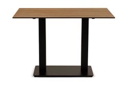 "Каффе" стол из HPL 110х70см, цвет "дуб", подстолье стальное двойное