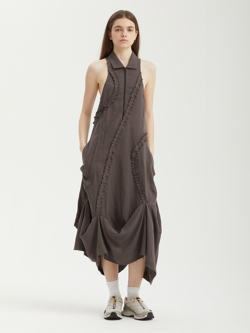 Платье Ruffle Linen Maxi