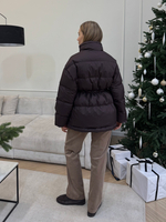 Пуховик Brunello миди шоколадный