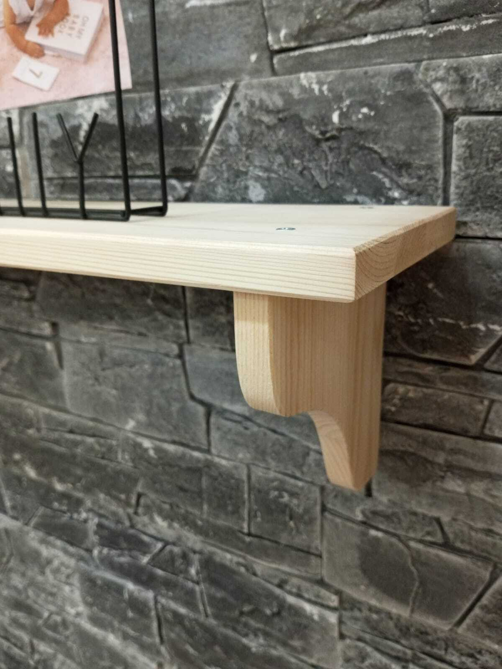 Полка настенная деревянная 60*15 см, массив сосны