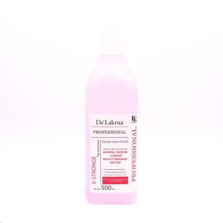 De Lakrua Stronge tip Remover Жидкость для растворения акрила и снятия искусственных ногтей, 0,5л