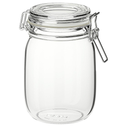 IKEA KORKEN  (ИКЕА КОРКЕН)  -  Банка с крышкой, прозрачное стекло, 1 л