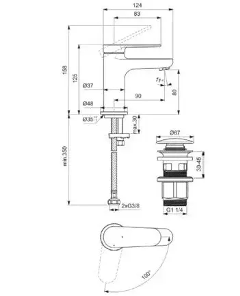 Смеситель для раковины CERAFINE O NUOVO BD964XG
