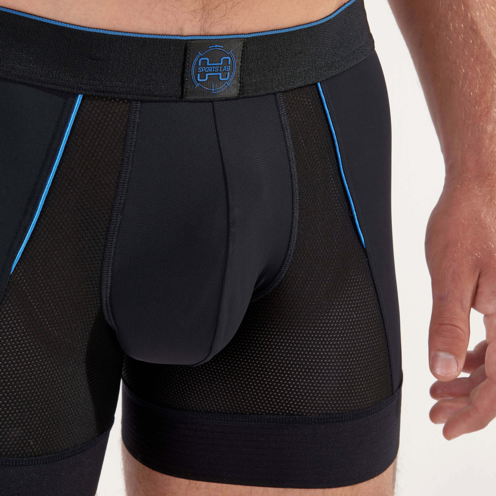 Мужские трусы боксеры черные HOM SPORTS LAB Boxer Briefs 402807_400004