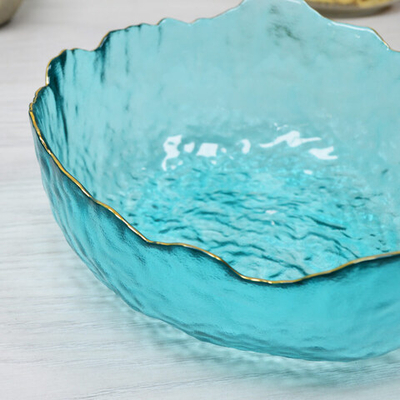 Миска 20,8см, зеленая с золотой каймой, NNSW11