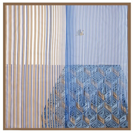 Шелковый платок 90x90 Mollen Фонтанка песочно-бежевый