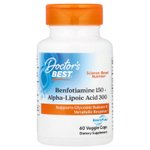 Doctor's Best, бенфотиамин 150 и альфа-липоевая кислота 300, 60 вегетарианских капсул