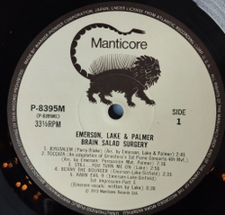 Винтажная виниловая пластинка LP Emerson, Lake and Palmer Brain Salad Surgery (Japan 1973) (No Obi) Benny The Bouncer