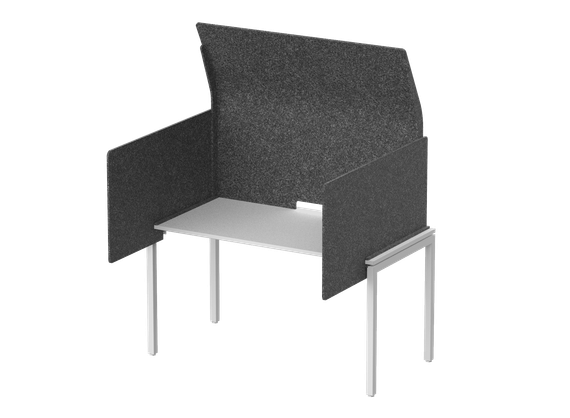 Кабина с высоким экраном-парусом и выступающими боковыми стенками 115х122х113