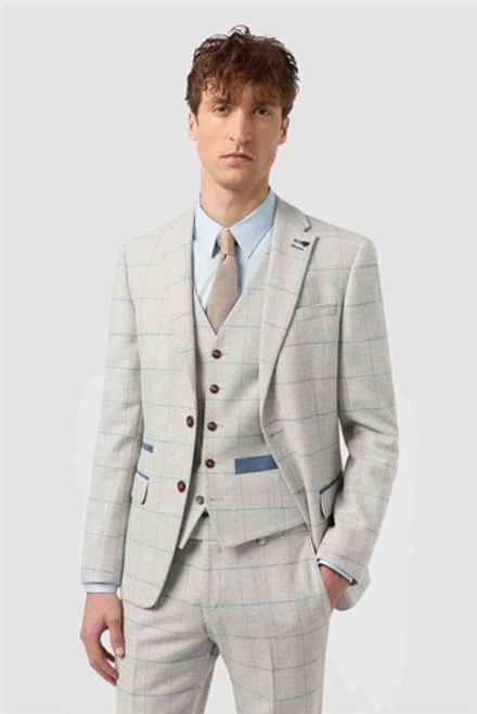 Мужской классический костюм тройка (бежевый) В20