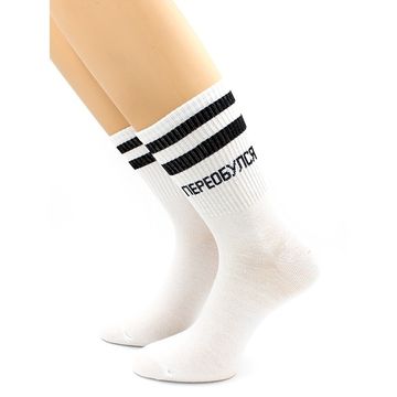 Носки с надписью "Переобулся" белые Hobby Line