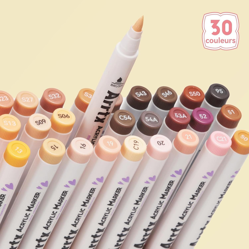 Arrtx акриловые маркеры, 30 шт, Peau 30C