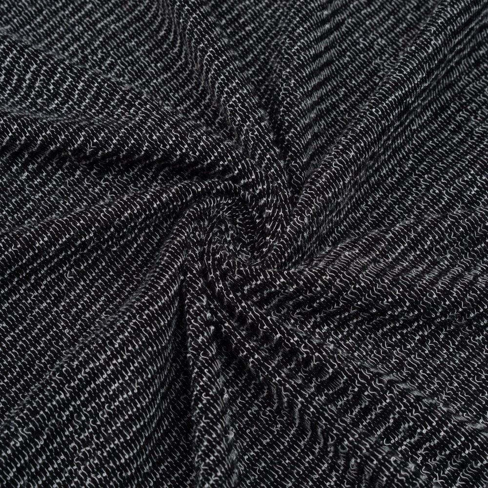 Футер 2-х нит., 92% Хлопок, 8% ПЭ, 210 гр/м2, чёрный/св.серый (2622)