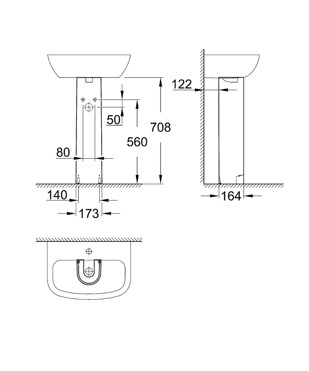 Пьедестал Для Раковины Grohe Bau Ceramic 39425000