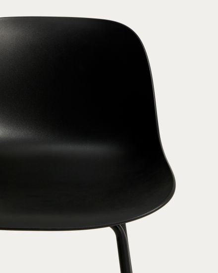 Полубарный стул Altea с черный со стальными ножками, 65 см