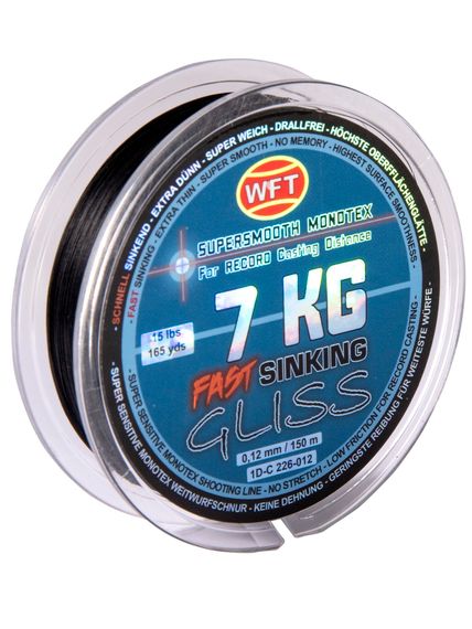 Леска плетёная WFT KG GLISS SINKING Black 150 м, 0,12 мм