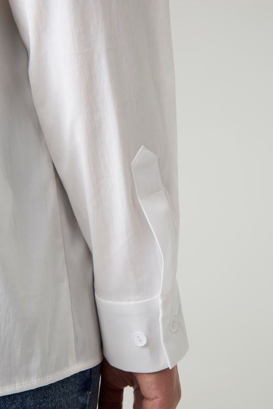 Блузка с отложным воротником из хлопка, белый