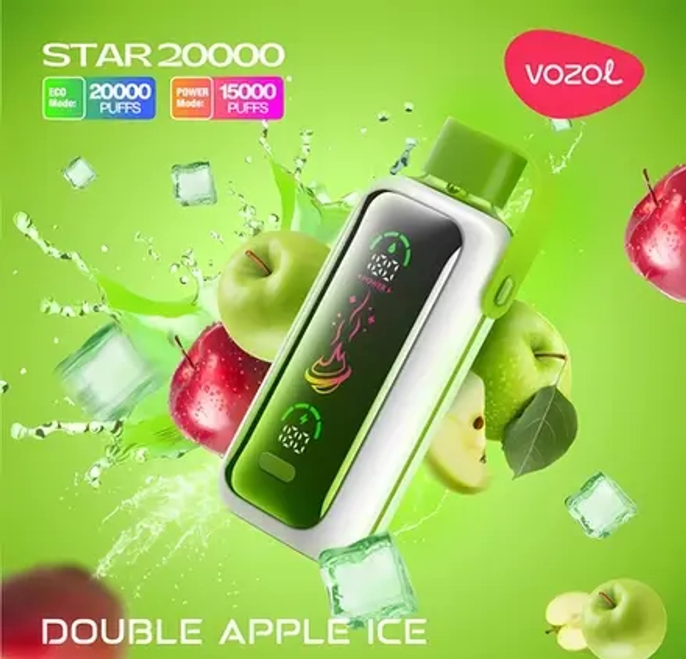 Vozol STAR 20000 - Double Apple Ice (5% nic)