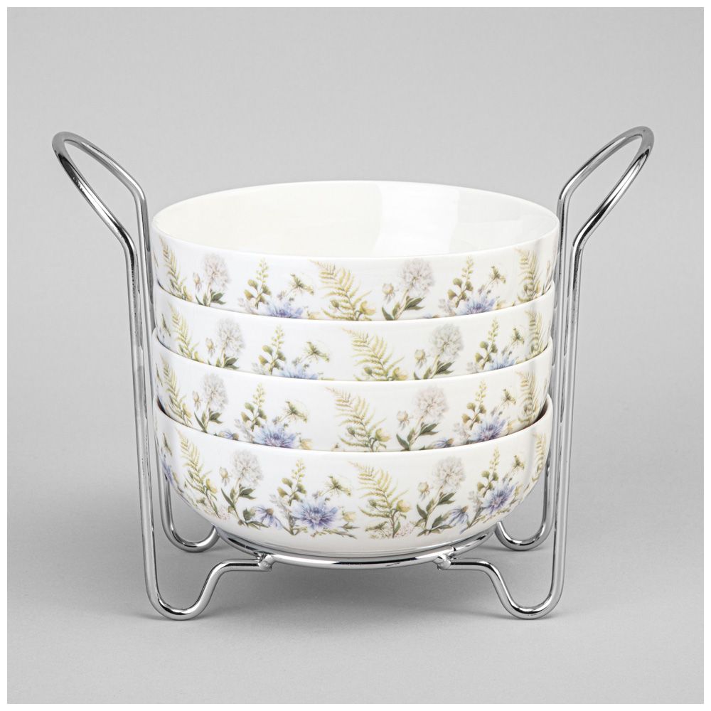 НАБОР САЛАТНИКОВ LEFARD "GRASSES" НА МЕТАЛЛ. ПОДСТАВКЕ 4 ШТ. 16*5,7 СМ 700 МЛ (КОР=6НАБ.)