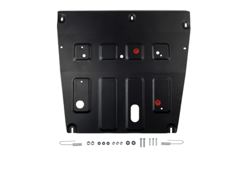 Защита картера АвтоБроня для Jetour X50 РКПП, МКПП FWD 2024-н.в., рынок РФ, сталь 1.5 мм, с крепежом, штампованная, 111.00961.1