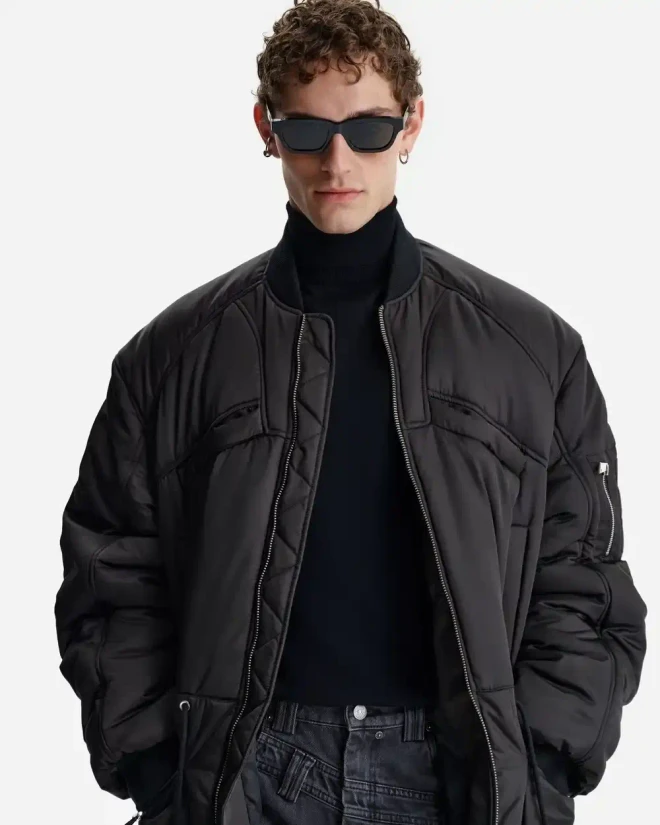 Утепленное пальто из нейлона