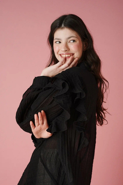 Блузка с воланами и длинным рукавом, "Карнавальная ночь"