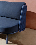 Уличный 3-местный диван Sedalis из алюминия и синей веревки 210 см