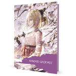 Блокнот 120х170 мм, скрепка, Контэнт-Канц, ламинир. картон, выб-лак, 32 л., диз. внутр. блок в клетку, "Аниме. Девочка с катаной", фиолетовый