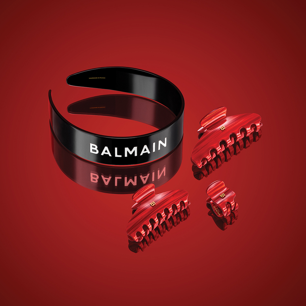 BalmainHairCouture Заколка-краб Страстный Алый размер L PINCE A CHEVEUX LARGE