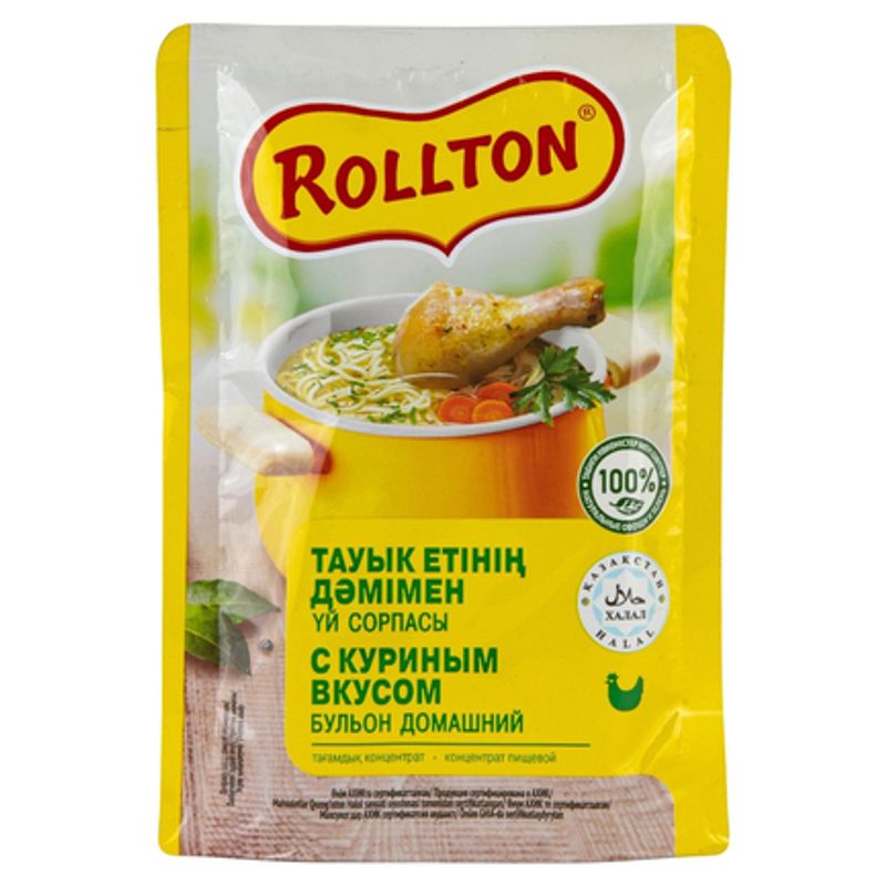 Приправа Rollton "Домашний" бульон со вкусом курицы 90 гр/уп
