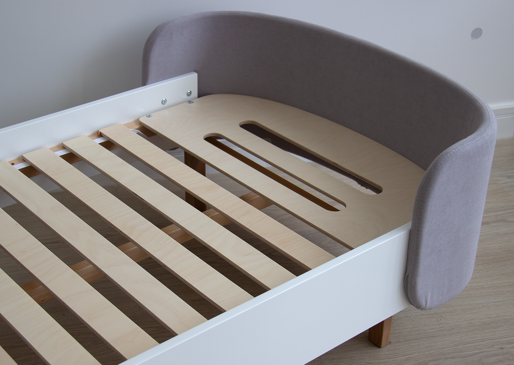 Кровать подростковая KIDI Soft размер М (серый)