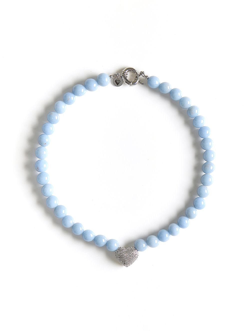 Колье "Autumn Heart Blue" Silver