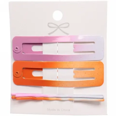 Зажимы для волос 4 шт «Star colors- Aurora», микс 6 цветов, 5,5*1,5 см